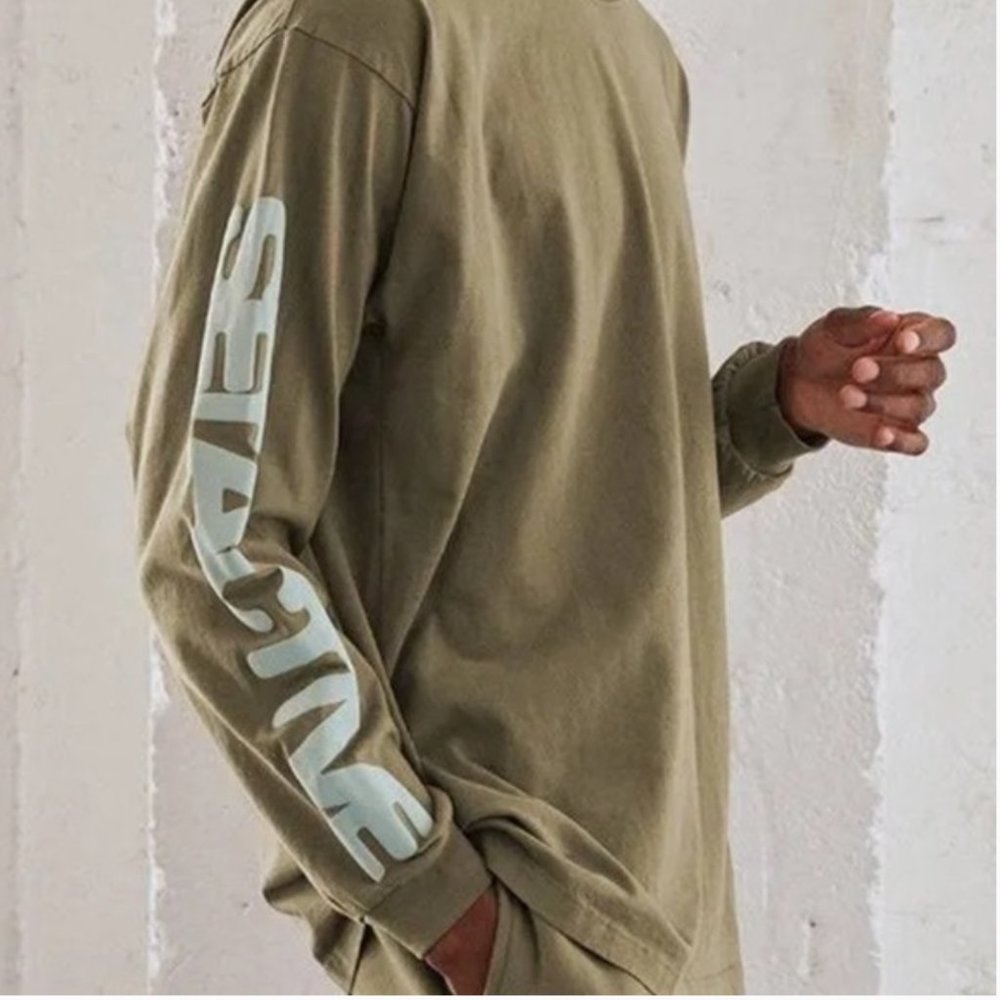 SET ACTIVE Unisex Boyfriend Long Sleeve Top in Cactus